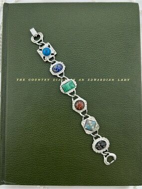 Vintage Silver Sarah Coventry Bracelet with Multicolor Gemstones